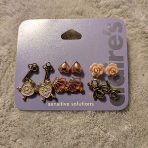 Claire's Earring Set with Hearts, Crown, Bows, & Flowers